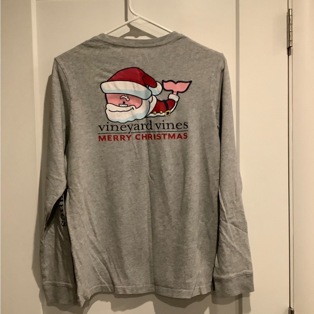 Vineyard Vines Christmas Heather Gray Crewneck Tee